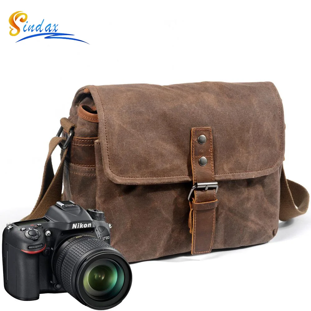 Vintage Kameratasche DSLR Schulter-Umhängetasche Fotografie-Reisetasche Wasserdichte Messenger-Tasche Stoßfeste