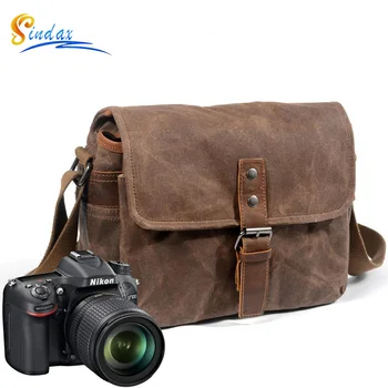 Vintage Kameratasche DSLR Schulter-Umhängetasche Fotografie-Reisetasche Wasserdichte Messenger-Tasche
