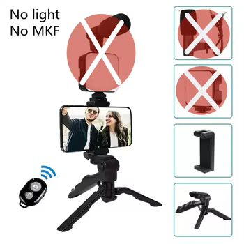 Smartphone Vlogging Kit mit Stativ Telefonhalter Mini Mikrofon LED Fülllicht Starter für TikTok Live Stream Video YouTube