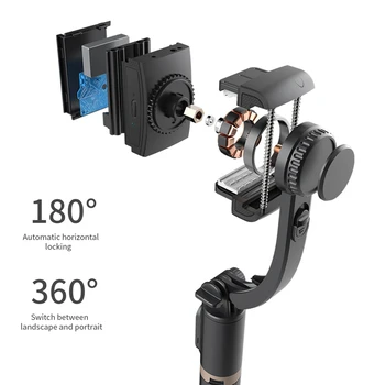 Roreta ER Gimbal-Stabilisator Selfie-Stick Faltbares Kabelloses Stativ mit Bluetooth-Auslöser Einbeinstativ
