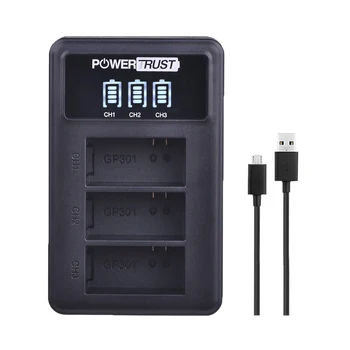 3,7 V 1600 mAh AHDBT-301 AHDBT301 AHDBT 301 Li-Ionen-Akku für GoPro Hero3 + LED 3-Kanal-USB-Ladegerät für Gopro Hero