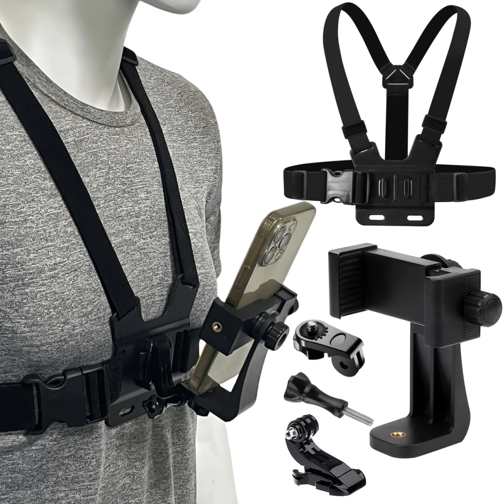 Halterung für GoPro HERO13 Black: Telefon-Brustgurt-Halterungsgürtel für iPhone 14, Handy-Smartphone, 12, 11, 10, 9, Action-Kamera, Live-Aufnahme