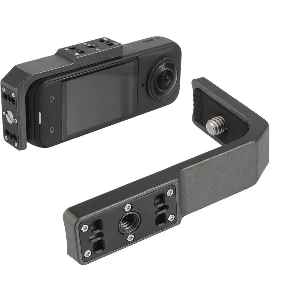 Halterung für Insta360 X5, X4, X3: Schnellspanner-Halterung für horizontales vertikales Aufnahmen, L-förmige Adapterhalterung, Panorama-Bewegungskamera
