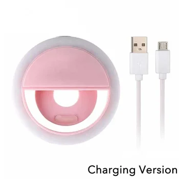 USB Ladung Led Selfie Ring Licht Handy Objektiv LED Selfie Lampe Ring für iPhone Samsung Xiaomi Huawei Telefon Selfie Licht