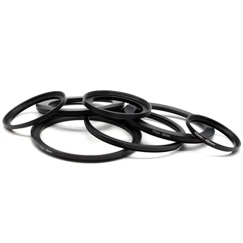 Metall-Step-Up-Ringe, Objektiv-Adapter, Filter-Set, Aluminium-Ring, Universal-Linse, 37-49 49-52 52-55 55-58