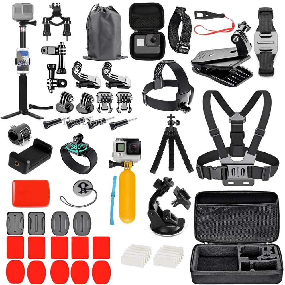 Selfie-Stick für GoPro HERO13 Black, Insta360 X4, X3: Action Kamera Zubehör Set Für Xiaomi Yi Fall Kit Strap montieren Selfie Stick Motorrad