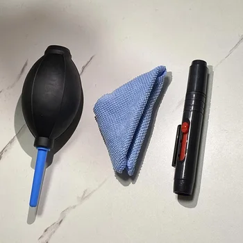 Professionelles Kamera-Reinigungsset Objektivreiniger Sensor-Reinigungstücher Luftgebläse Mikrofasertuch Staubbürste