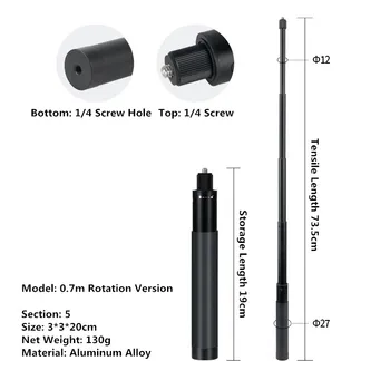 Selfie-Stick für Insta360 X5, X4, X3: Unsichtbare Selfie Stick Erweiterte Selfie Stick für Action Kamera Aluminium Stehen