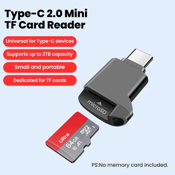 Typ-C 2.0 Mini-TF-Kartenleser, externer Speicher, schwarzer Stretch für Memory Stick USB C 2.0 für iPhone