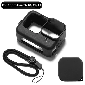 Displayschutz für GoPro HERO12 Black, HERO11 Black: Silikonhülle, schwarzes gehärtetes Glas, Displayschutzfolie, Schutzfolie, Objektivdeckel-Abdeckung