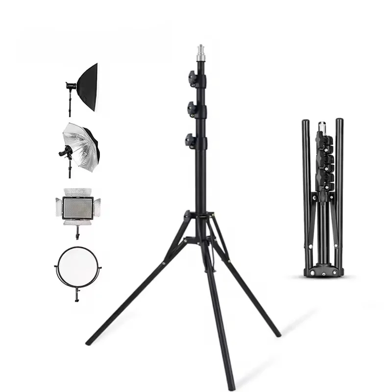 78'' Lichtständer für Fotografie, Aluminiumlegierung, faltbar, tragbar, Fotobeleuchtung, Stativ, Kamera