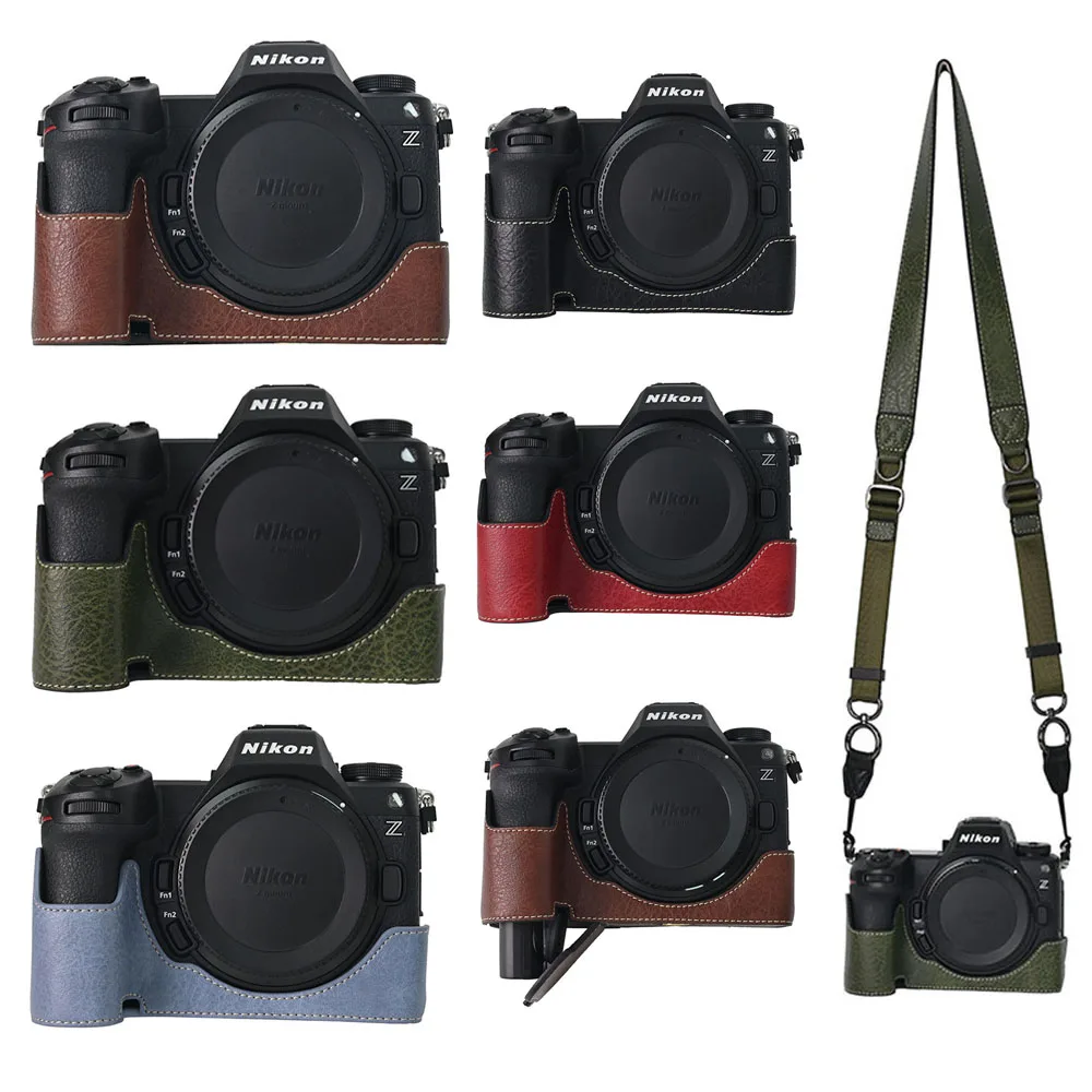 Leder-Halbhülle für Nikon Z6III: Kameratasche aus Leder, halbe Gehäuseabdeckung Basisprotektor