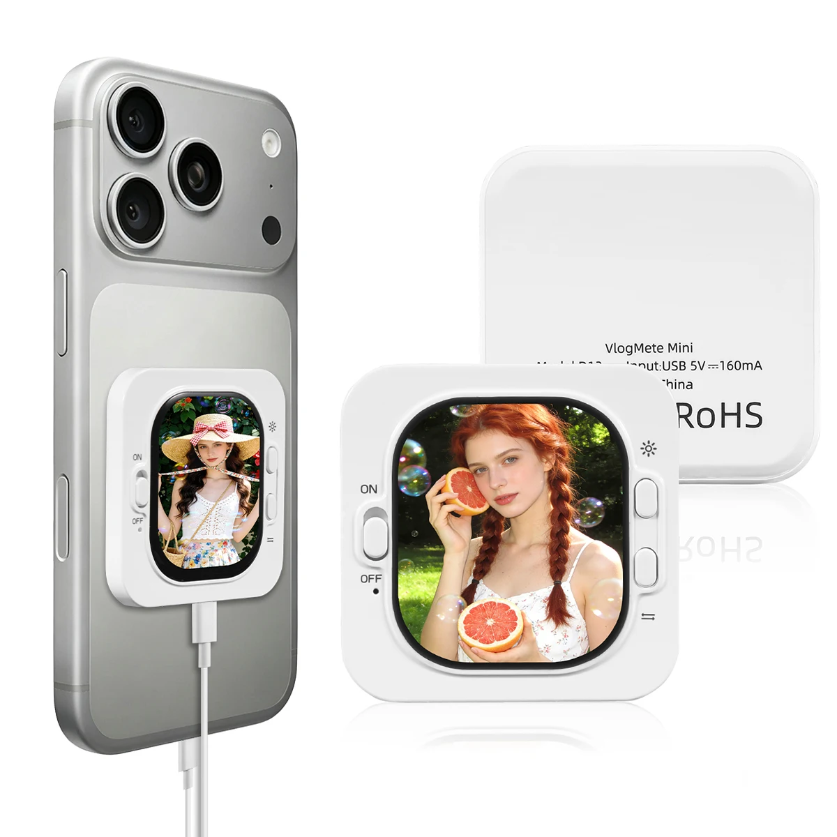 Telefon Vlog Selfie Monitor Bildschirm Telefon Halter Clip Halterung Hinten Kamera Selfies Vlogging Live Selfie Bildschirm Kompatibel FÜR iPhone