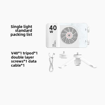 Tragbare LED-Videoleuchte, 40 W, tragbares Mini-Licht im Taschenformat, Temperaturregelung, integrierter