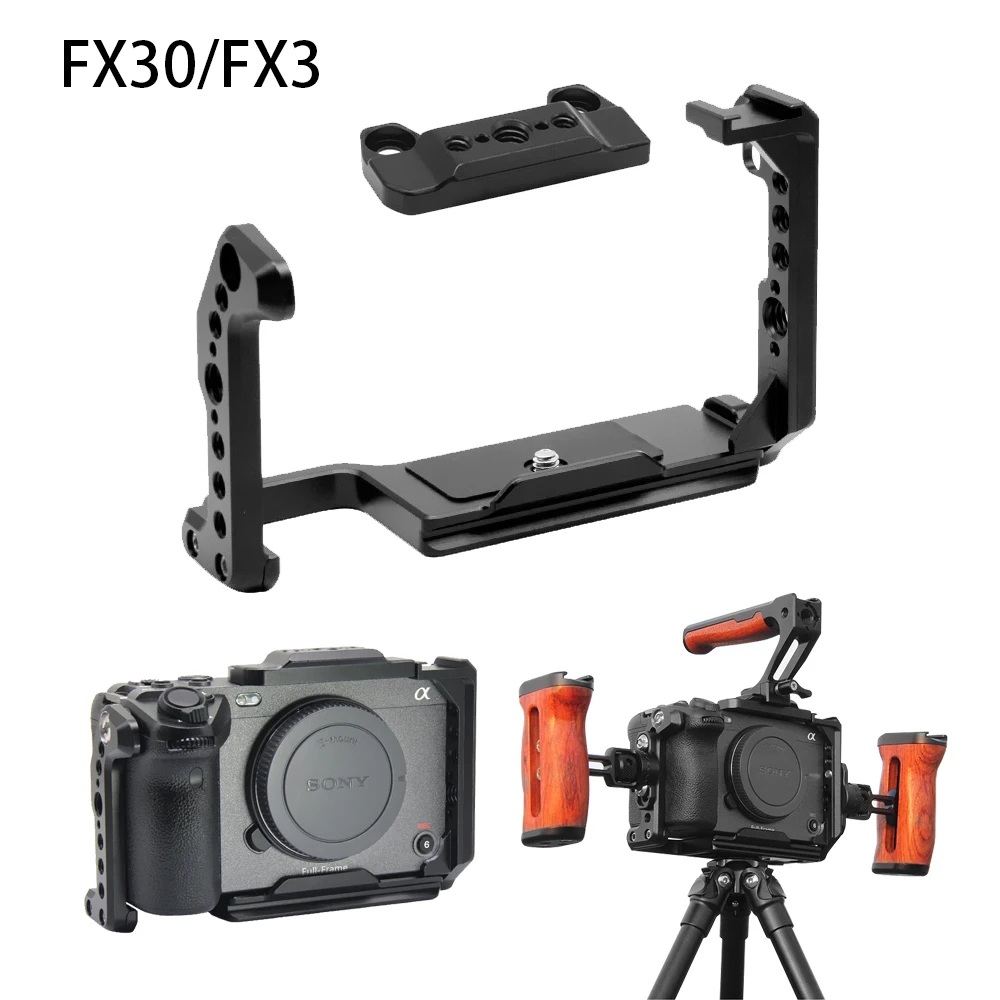 Cage für Sony FX30, FX3: Kamera Kaninchen Käfig Micro-Einzel Kameras Schutz Rahmen Oberen seite griff Foto lampe zubehör