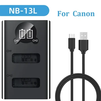 Ladegerät für Canon PowerShot G7 X Mark III: Dual--Akkuladegerät NP-FW50 FZ100 BX1 LP-E6 E8 E17 NB-13L NP-W235 W126 EN-El15 EL25
