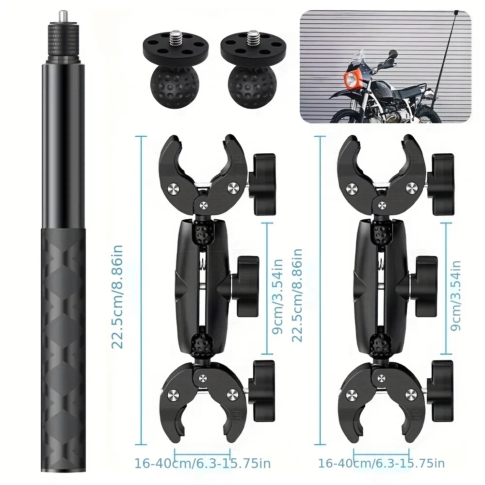 Selfie-Stick für Insta360 X5, X4, X3: X2 Motorrad Bike Mount Selfie Stick für Insta 360x2 Moto Einbeinstativ Lenker Zubehör Kit