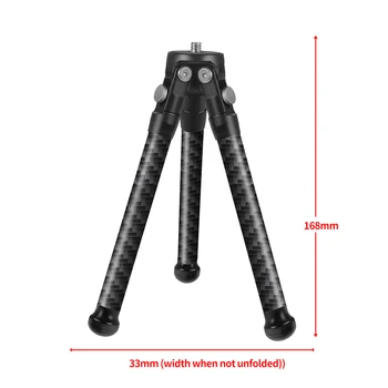 1/4 "Schraube Carbon Fiber Stativ Tragbare Fotografie Licht Stehen Tabletop Video Mini Stativ