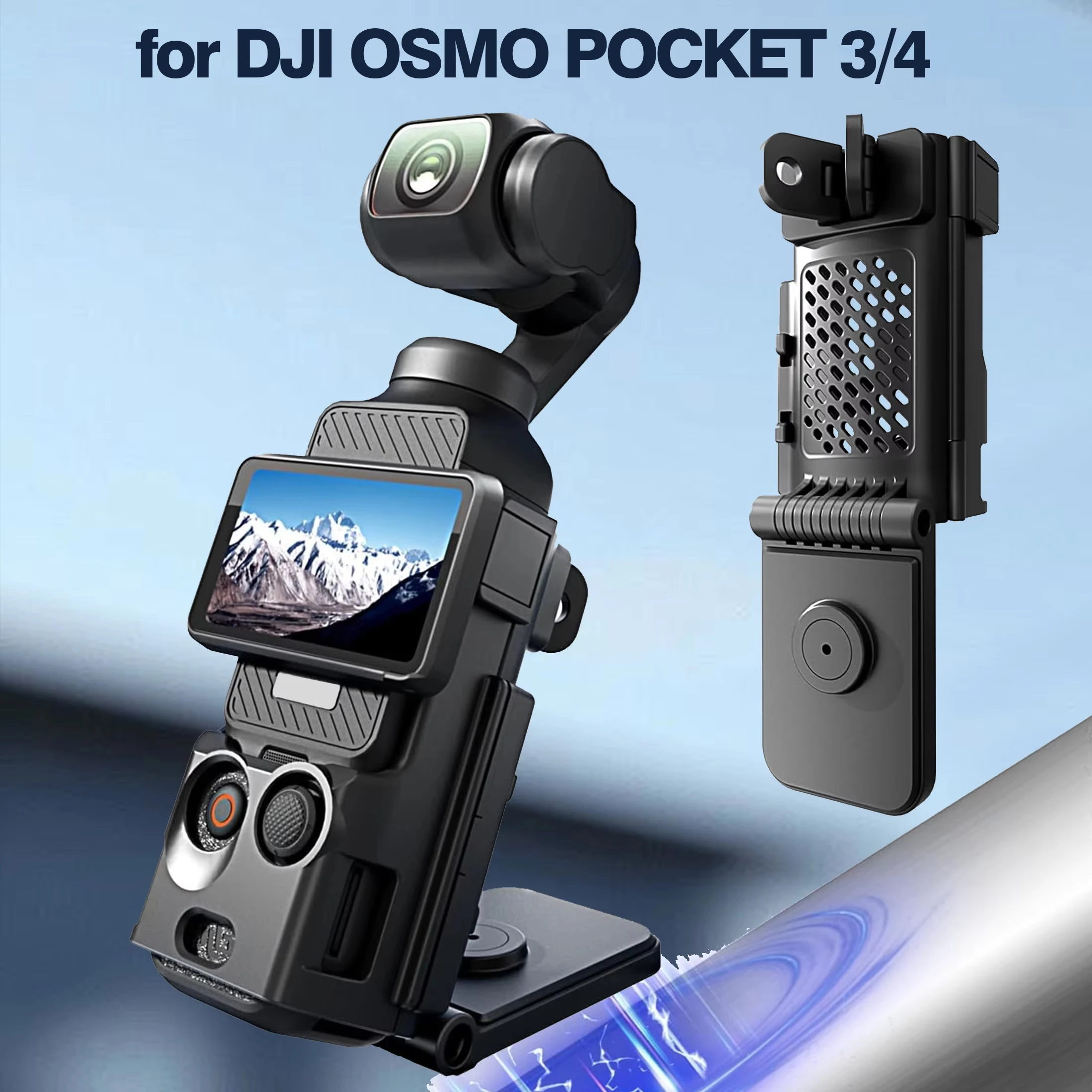 Halterung für DJI Osmo Pocket 3: Magnetische /4 Verbesserte Zubehör-Adapter-Klemme Magnet-Saughalterung für Desktop 180° °