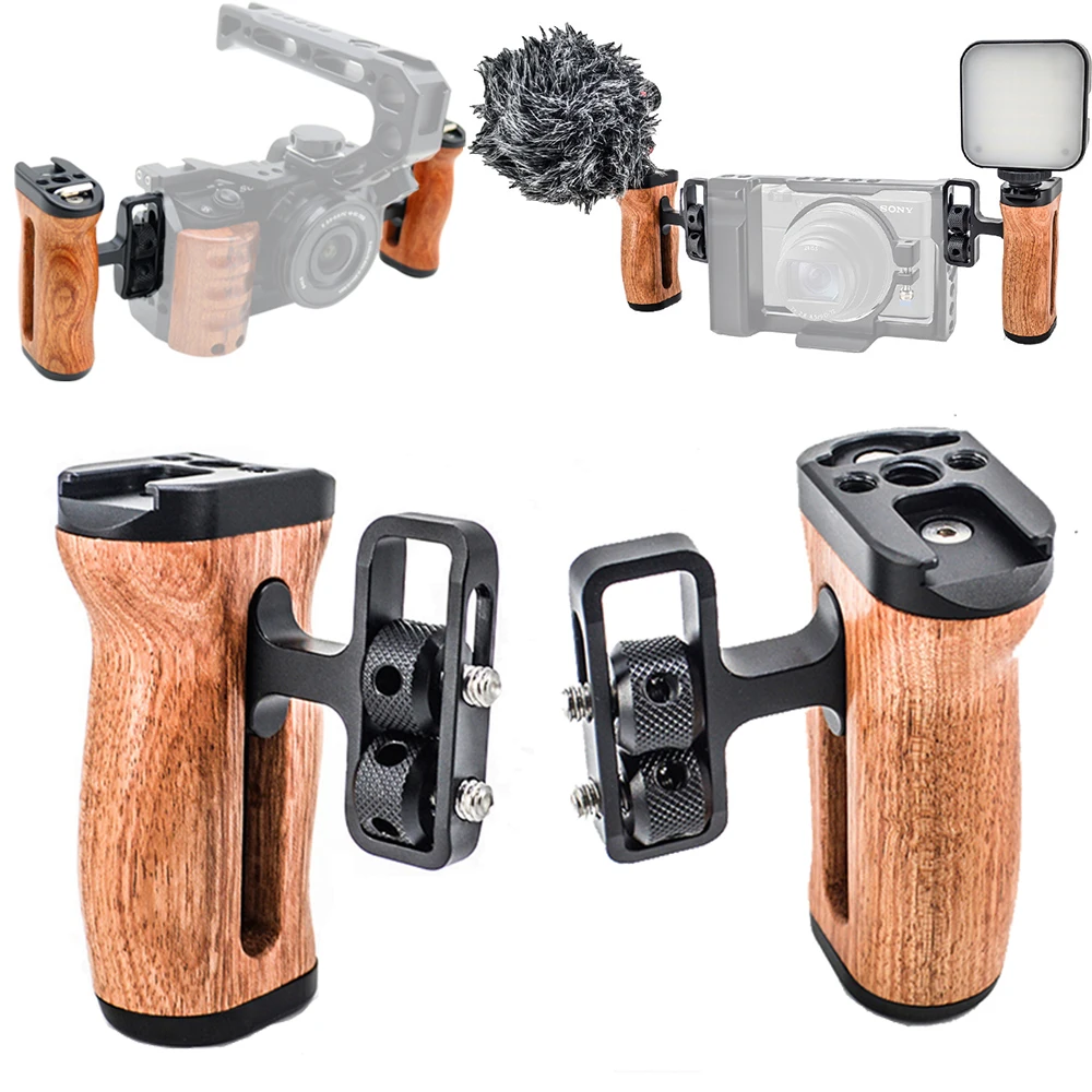DSLR Universal Kamera Links Rechts Seite Griff für Sony Canon Nikon Kamera Käfig Holzgriff Grip Kalten Schuh für