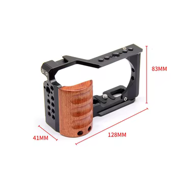 Cage für Sony ZV-E10: Käfig kamera Mit Holzgriff kalten schuh Kaninchen käfig unterstützung halterung Stabilisator video