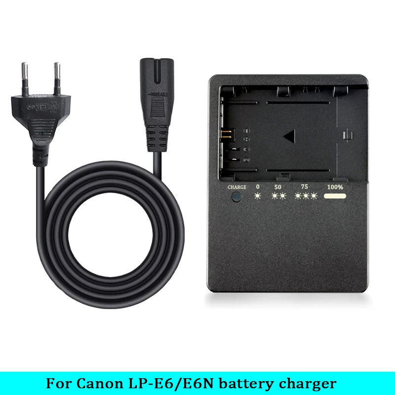 Ladegerät für Canon EOS R5, EOS R6 Mark II, EOS R6 u. a.: LC-E6E LC-E6 LP-E6 LP-E6N LP-E6NH Akku