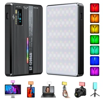 ST-120 RGB LED-Kamera Licht Vollfarb ausgang Video Lampe Kit dimmbar 2500k-9000k zweifarbig Panel Licht