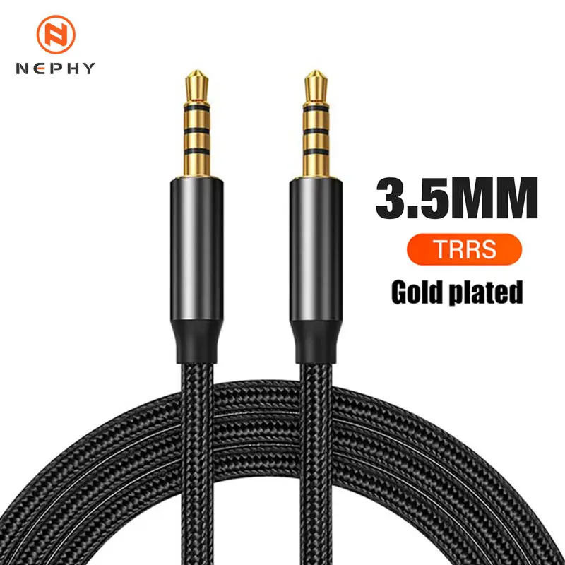 3,5 mm bis 3,5 mm Aux-Kabel TRS TRRS für Handy-Kopfhörer, Auto, HiFi-Musik, Stereo-Sound-Buchse, zusätzliches