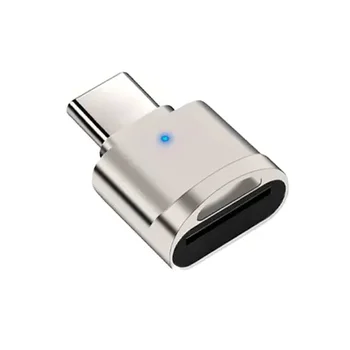 Typ-C TF-Lesegerät mit Zinklegierungsgehäuse, SD-Kartenleser mit USB-C-zu-USB-Adapter, Geeignet für Laptop, MacBook, Samsung Galaxy