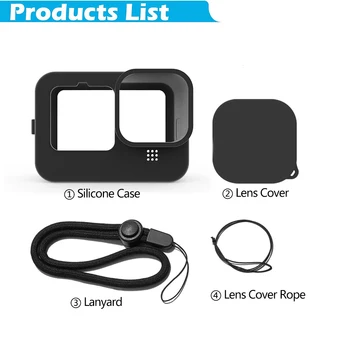 Schutzhülle für GoPro HERO13 Black, HERO12 Black, HERO11 Black: Silikon-Schutzhülle mit Objektivdeckel Handschlaufe Weiche Gummi-Schutzhülle Kamera Vlog