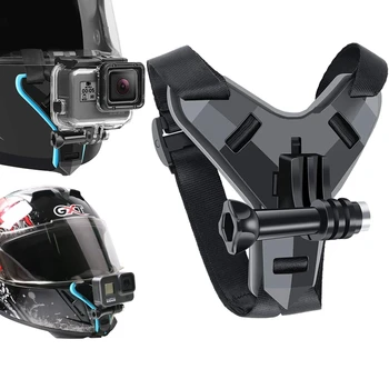 Halterung für GoPro HERO11 Black: Helm Strap Halterung Für Motorrad Yi Action Sport Kamera Halterung volle
