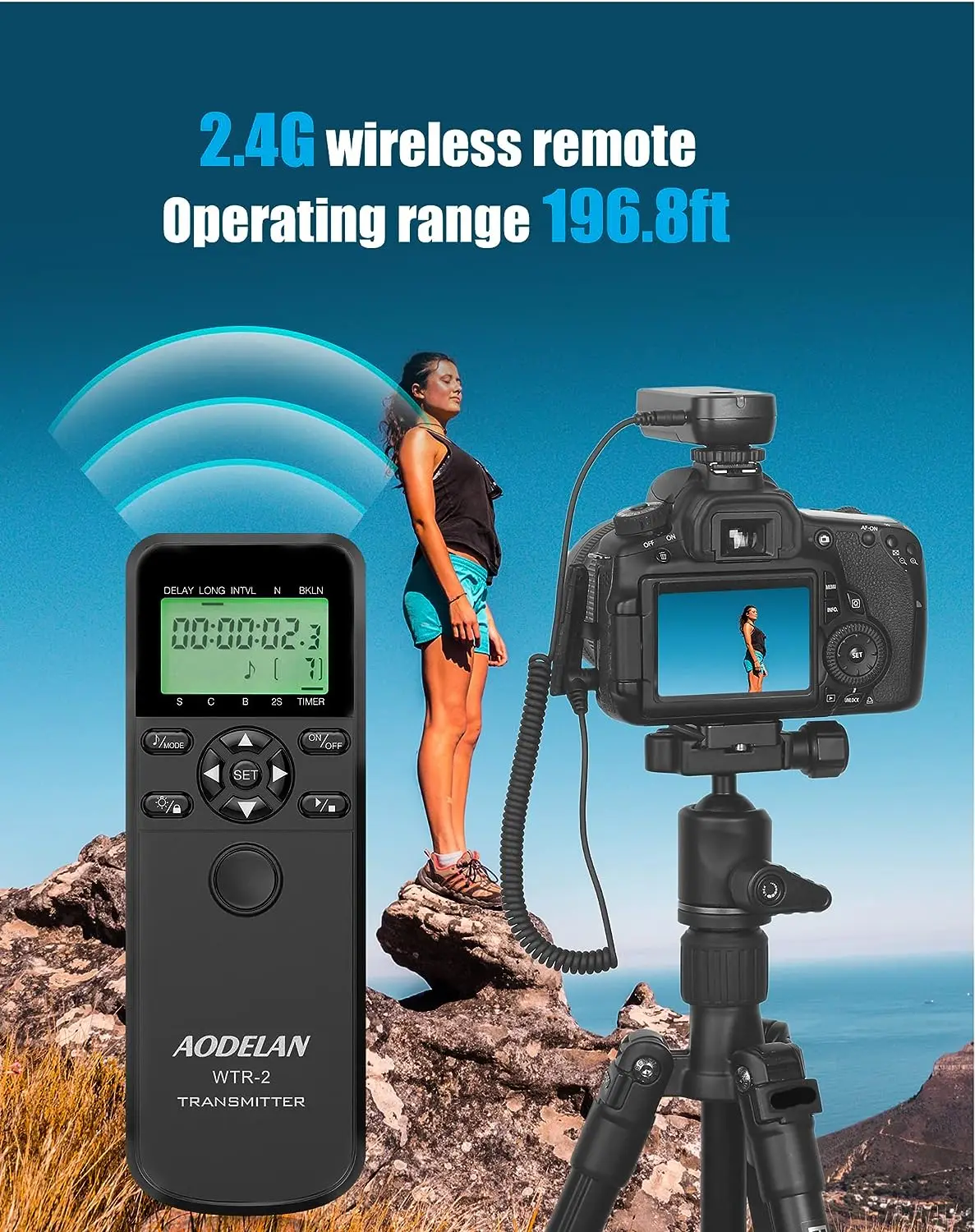 Wireless WTR-2 Kamera Timer Shutter Release Zeitraffer Intervalometer Fernbedienung für Canon Sony Nikon Glühbirne