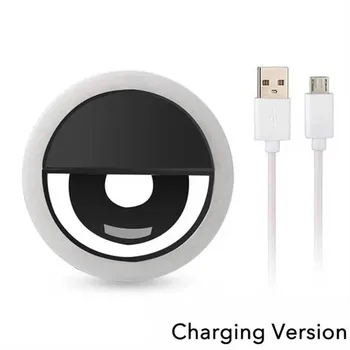1pc USB Ladekabel LED Selfie Ring Licht Einstellbare Helligkeit Telefon Kamera Füllen Licht für iPhone Samsung Xiaomi Huawei