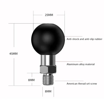 1 Zoll Kugelkopf Adapter Halterung Basis Motorrad Lenker Rückspiegel Halterung für DJI GoPro Insta360 Action Kamera Zubehör