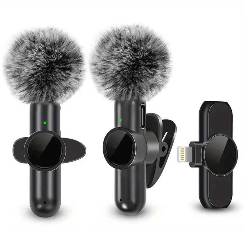 Wireless Lavalier-mikrofon Mit Winddicht Abdeckung Audio Video Aufnahme Mini Mic Für iPhone Android Handy Mikrofon