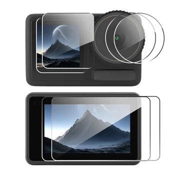 Schutz für DJI Osmo Action 3: HD-Displayschutzfolie für Action 6, 5, 4, 3, Action 5, Pro, ultraklares Kameraobjektiv aus gehärtetem Glas, Schutzfolie, Zubehör