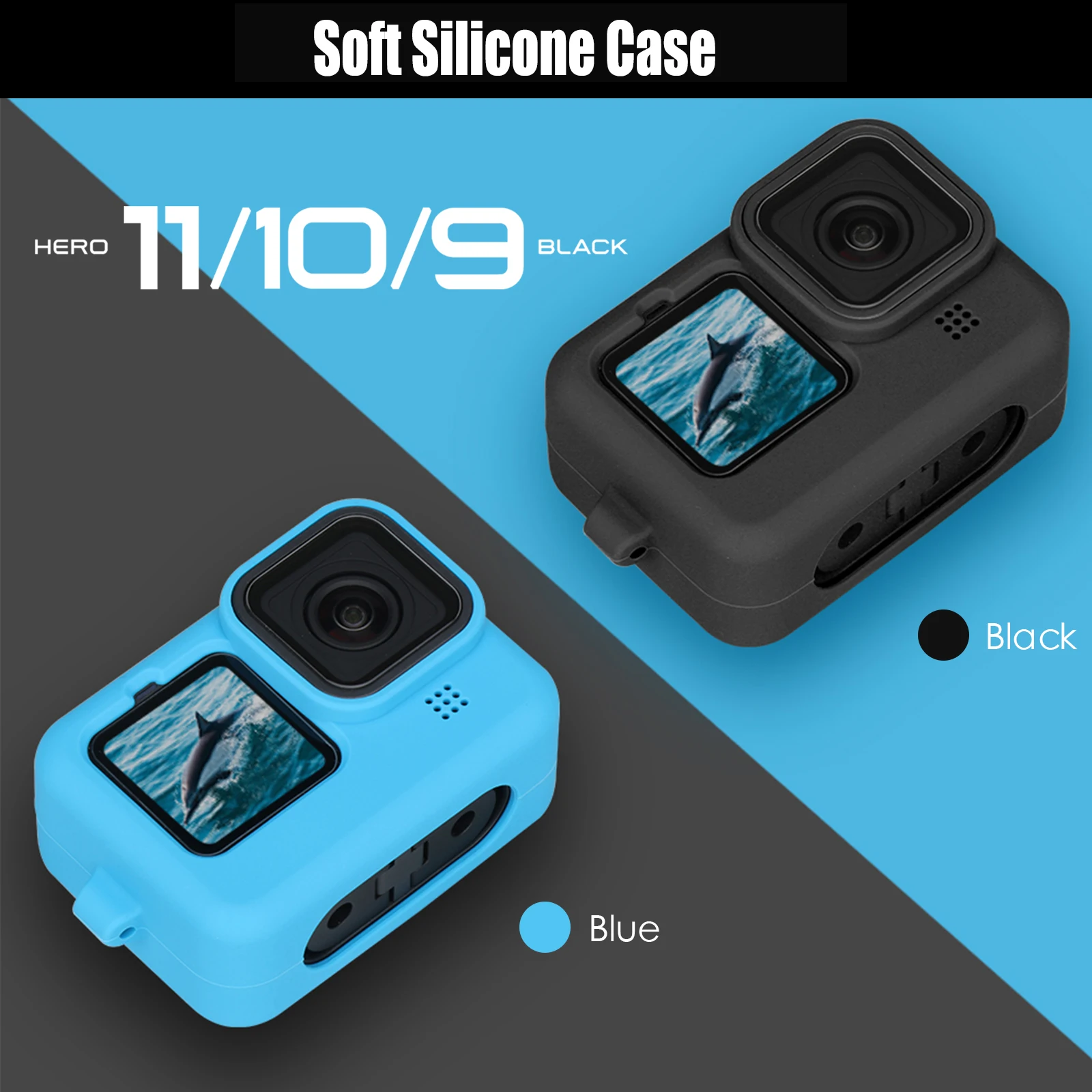 Schutzhülle für GoPro HERO12 Black, HERO11 Black: Weiche Silikonhülle Silikon-Schutzhülle Vollständige Abdeckung -Zubehör