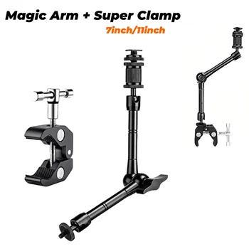 7 Zoll oder 11 Zoll Gelenk-Magic-Arm + Super-Klemme für DSLR-Rig-Kamera zum LCD-Monitor, LED-Videoleuchte