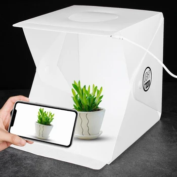 Fotografie führte Licht raum Fotostudio Licht Zelt Softbox Hintergründe Fotobox für DSLR-Kamera 22cm tragbare faltbare Leucht kasten