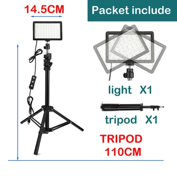LED-Videoleuchte, Kamera, Fotografie-Beleuchtungsset mit Stativ, 4-farbige RGB-Filter zum Filmen von Streaming-Studio-Aufnahmen