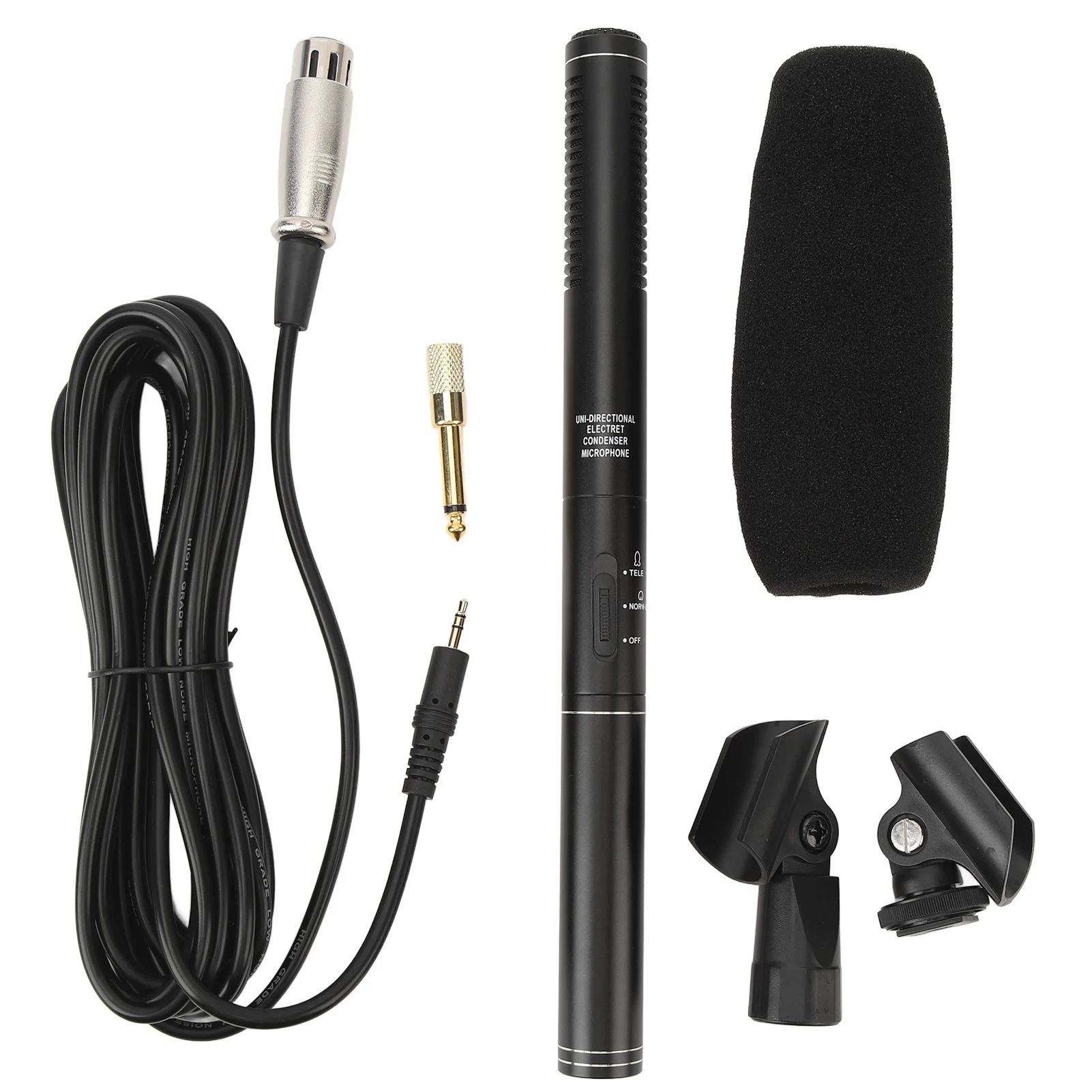 XLR-Kondensatormikrofon für Schrotflinten, professionelles Mini-Schrotflinten-Kondensatormikrofon mit