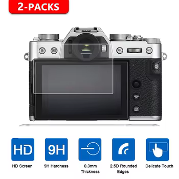Displayschutz für Fujifilm X-T5, X100V: 2PCS gehärtetes Glas HD FULL Screen Protector XF10 /2 X70 /5
