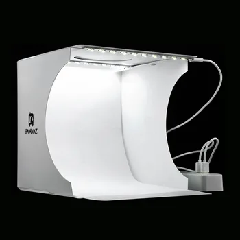 Beruf Klappbarer Lichtkasten Fotografie Fotostudio Softbox 2 LED-Licht Softbox Fotohintergrund-Set