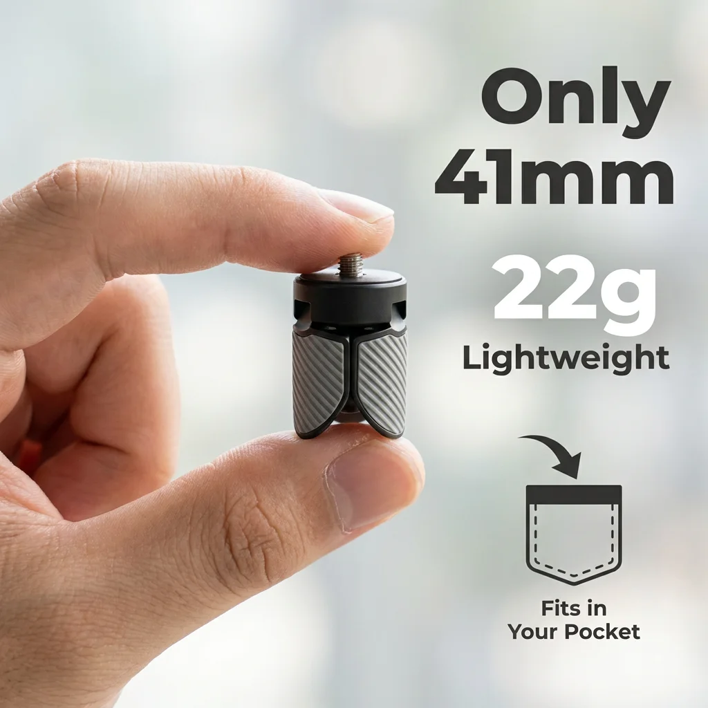 Halterung für DJI Osmo Pocket 3: Kunststoff Mini-Stativ mit '' Schraubhalterung für Action-Kamera, Video-Handy, Vlog-Handgriff für 4 Gimbal-Halterung