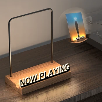 Jetzt spielender Vinyl-Schallplattenständer mit LED, Vinyl-Schallplattenständer, Acryl-Albumständer mit warmweißem
