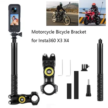 Selfie-Stick für GoPro HERO12 Black, Insta360 X4, X3: Motorrad Fahrrad Halterung mit Unsichtbare Selfie Stick
