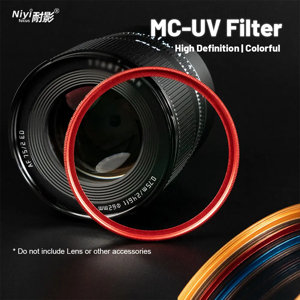 MC UV-Filter Farbiger Rahmen Mehrfach Beschichteter HD Optischer Glaslinsen-Schutz 37 40,5 43 46 49 52 55 58 62 67 72