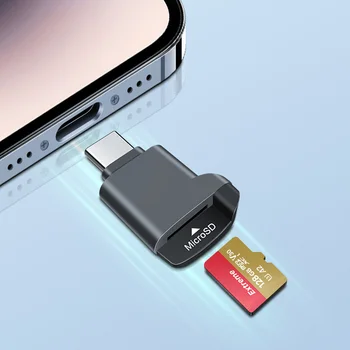 Typ-C 2.0 Mini TF-Kartenleser Externer Speicher Schwarz Ausziehbar für Memory Stick USB C 2.0 Für iPhone 17 16