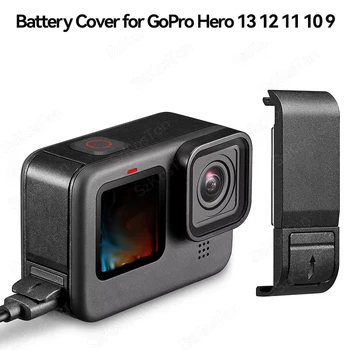 Akku für GoPro HERO13 Black, HERO12 Black, HERO11 Black: Tragbare Flip-Batterieabdeckung, schwarz, abnehmbarer