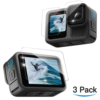 Displayschutz für GoPro HERO13 Black: 9H-Härteglas, Bildschirm + Objektivschutz, klares Ultra-HD-Zubehör aus gehärtetem Glas, kratzfeste